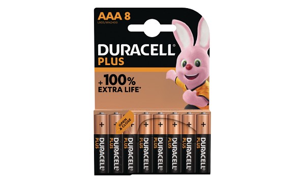 Pacco da 8 pile AAA Duracell Plus Power