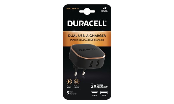 Caricabatterie Duracell Dual 17W USB-A