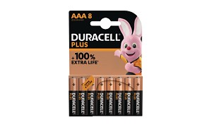 Pacco da 8 pile AAA Duracell Plus Power