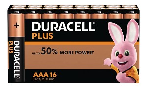 Pacco da 16 pile AAA Duracell Plus Power